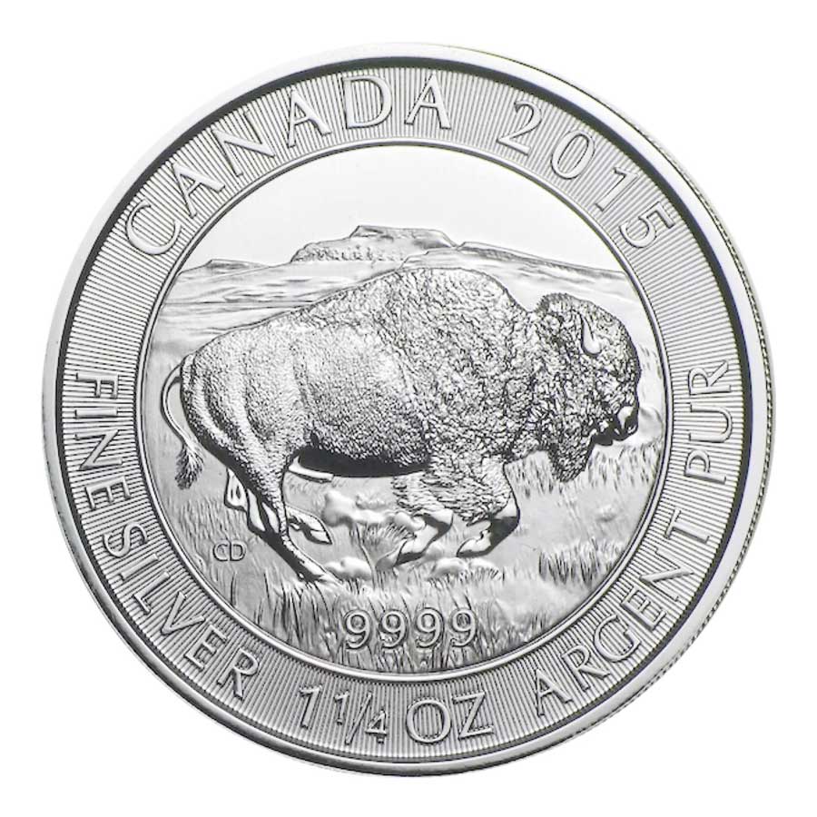 1.25oz silver Canadian Bison 2015