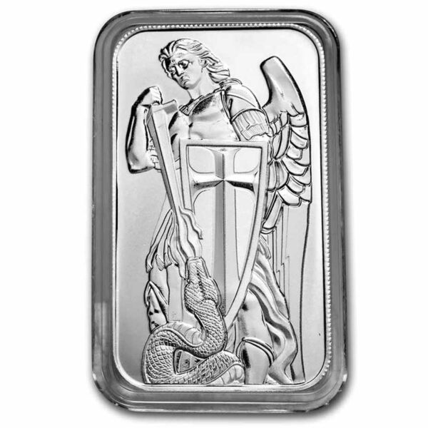 1oz silver bar St. Michael Archangel Scottsdale Mint