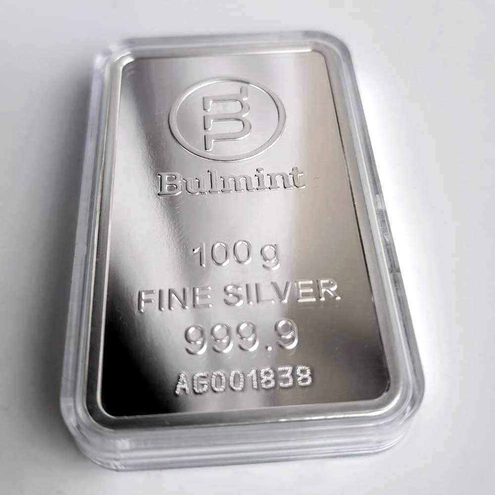 bulmint silver bar 100g
