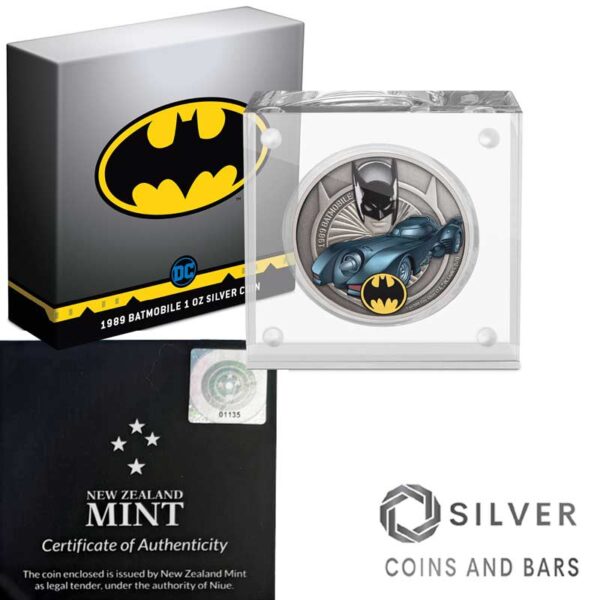 1989 Marvel Batmobile 1 oz silver coin
