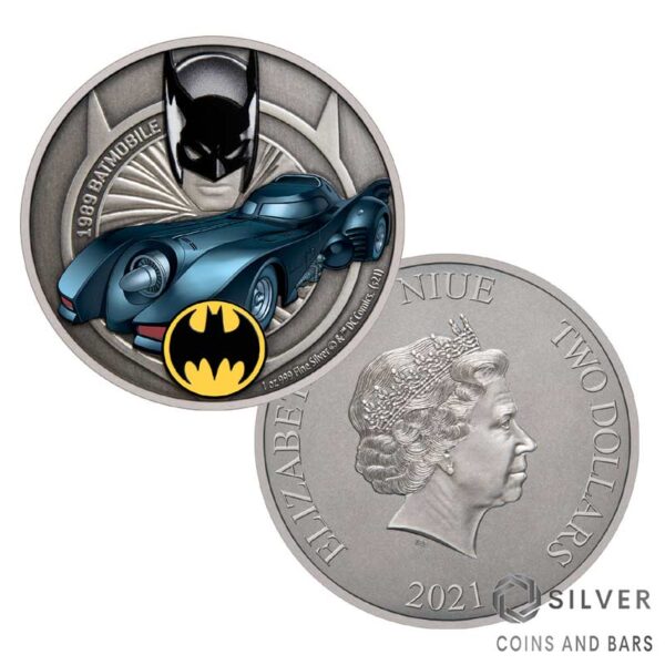 1989 Marvel Batmobile 1 oz silver coin