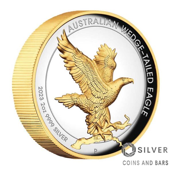 gilded wedge tailed eagle 2 oz silver coin 2023 high relief