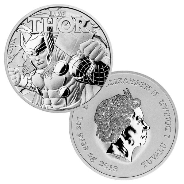 2018 Thor Marvel Silver Coin coincard 1 oz