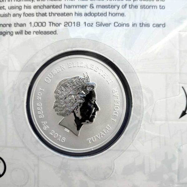 2018 Thor Marvel Silver Coin coincard 1 oz