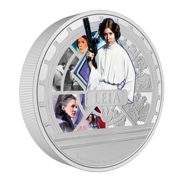 star wars princess leia 3 oz proof silver coin