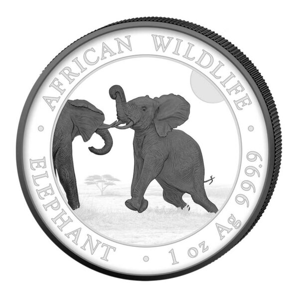 2024 1 oz Silver Somalia Elephant Black & White 1oz Two Coin Set