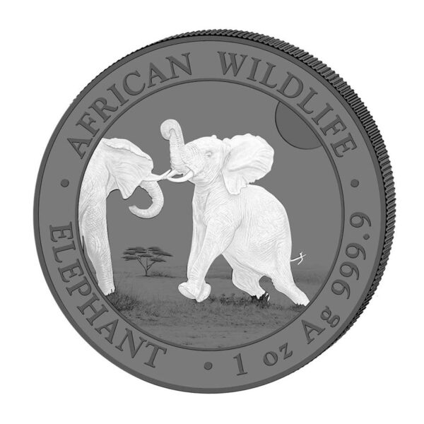 2024 1 oz Silver Somalia Elephant Black & White 1oz Two Coin Set